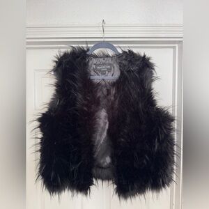 Fabulous Furs  Black Faux Fur Cape
